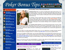 Tablet Screenshot of pokerbonustips.com